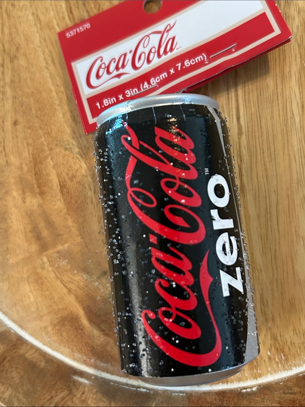 Coca Cola Zero Can Christmas tree ornament NEW black red white and sparkles